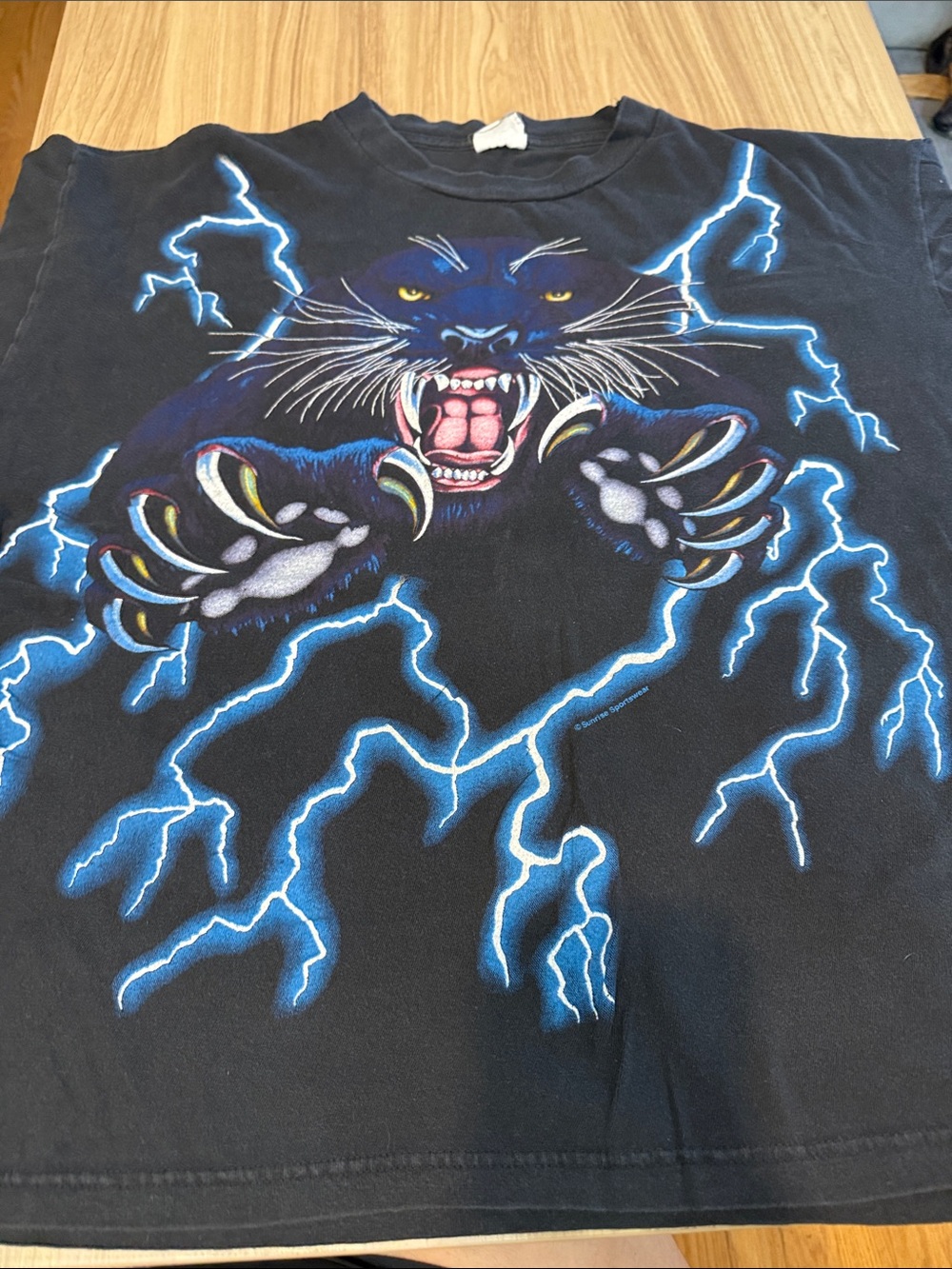 Men's Black Panther Lightning Graphic Tee